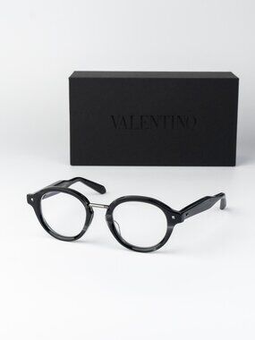 Valentino Women Eyeglasses Black Grey Transparent Round V-ESSENTIAL-IV VLX-132 B